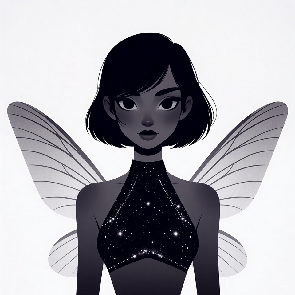 Fairy woman with wings illustration Fairy woman with wings illustration