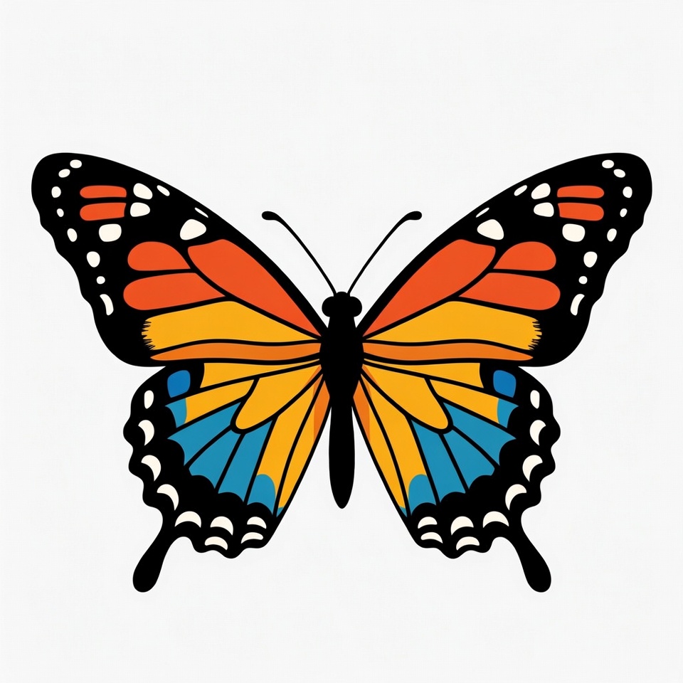 Colorful Monarch Butterfly Illustration Colorful Monarch Butterfly Illustration