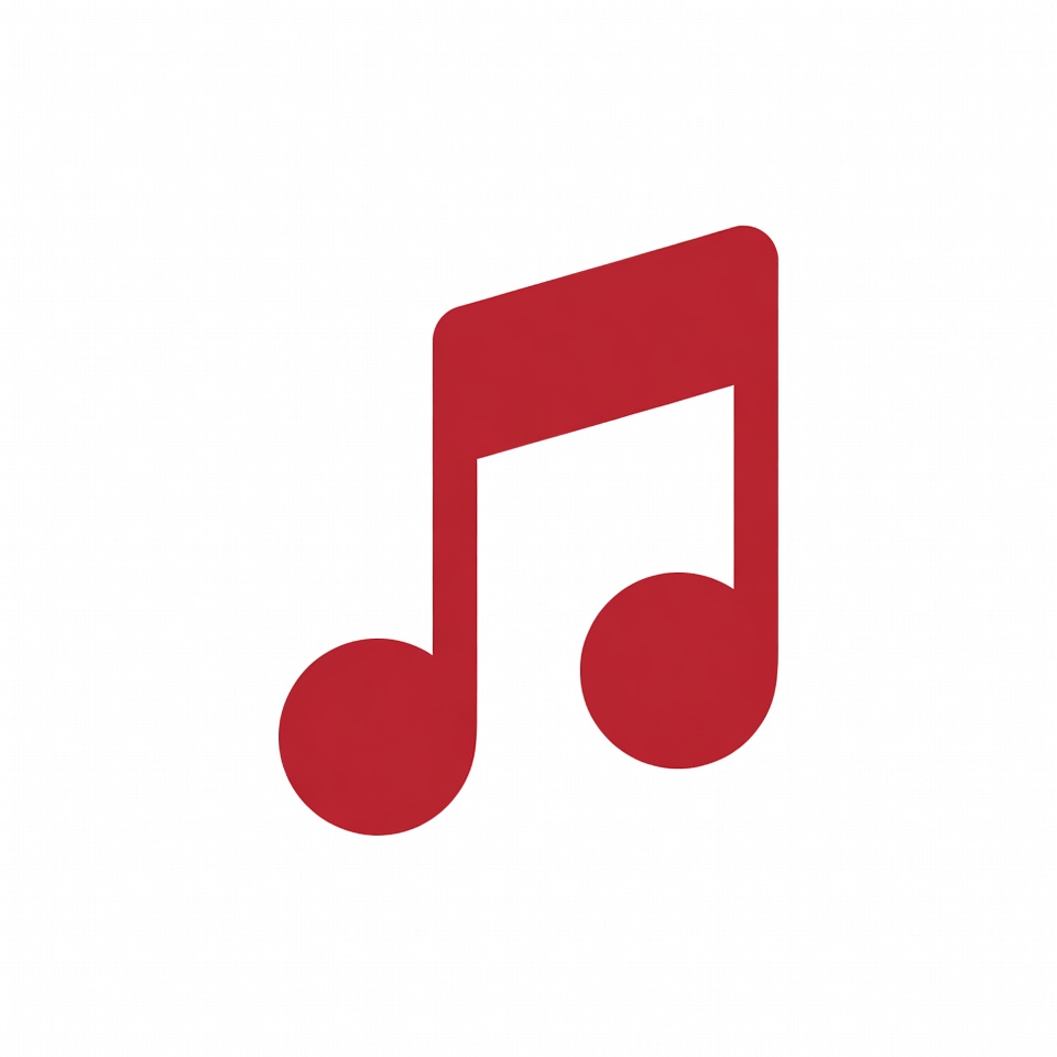 Red Music Note Icon Red Music Note Icon