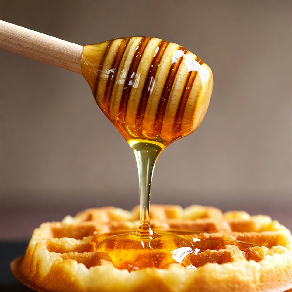 Honey Dripping on Waffle Honey Dripping on Waffle