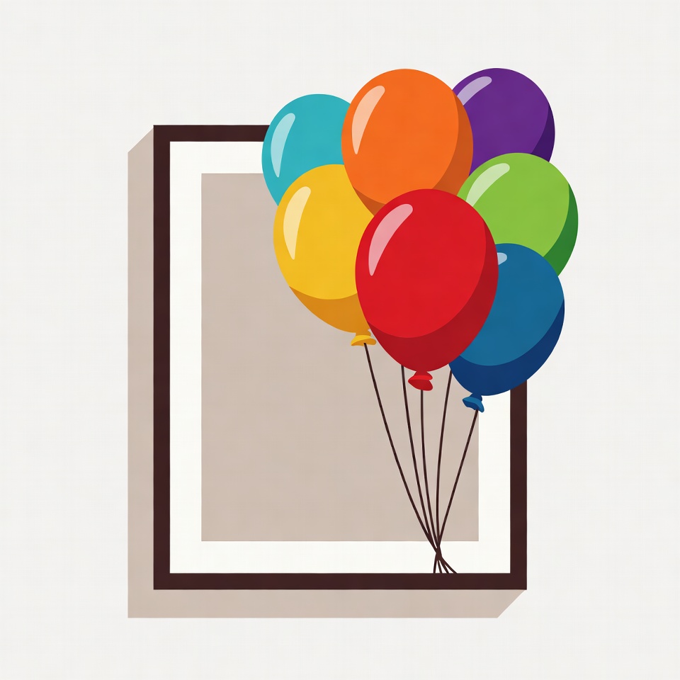 Colorful Balloons in Picture Frame Colorful Balloons in Picture Frame