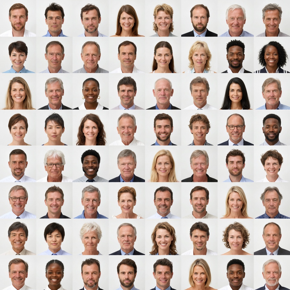 Diverse professional headshots grid Diverse professional headshots grid