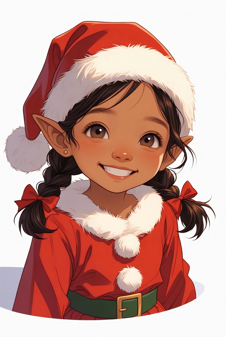 Cute Asian girl in Santa elf costume Cute Asian girl in Santa elf costume