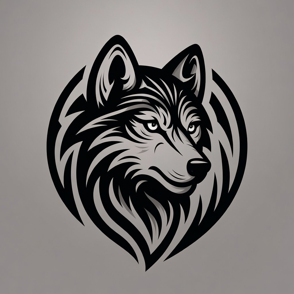 Wolf head silhouette illustration Wolf head silhouette illustration