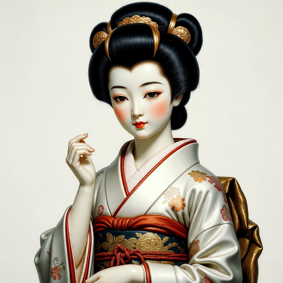 Geisha with traditional kimono Geisha with traditional kimono