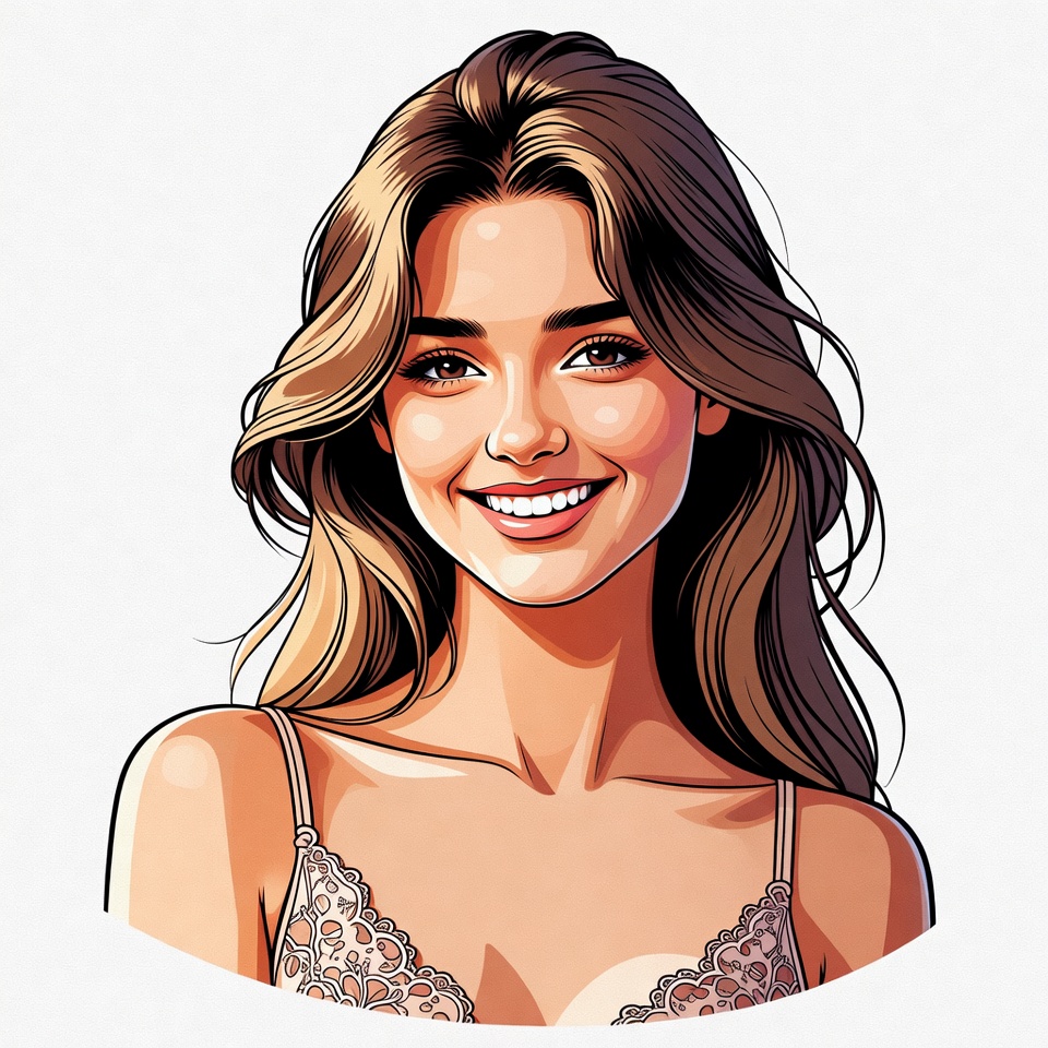 Smiling woman in lace lingerie Smiling woman in lace lingerie