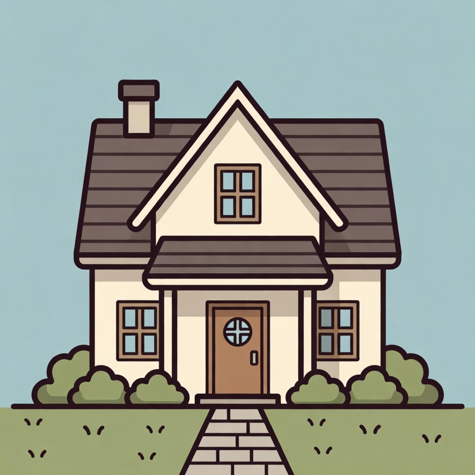 Cartoon White House with Porch Cartoon White House with Porch