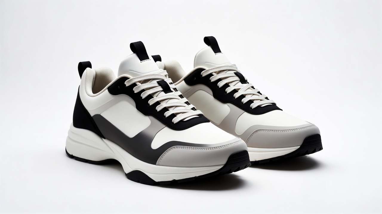 White Black Chunky Sneakers Pair White Black Chunky Sneakers Pair