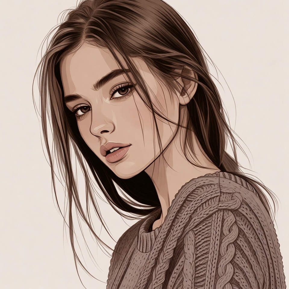 Beautiful woman in sweater portrait Beautiful woman in sweater portrait