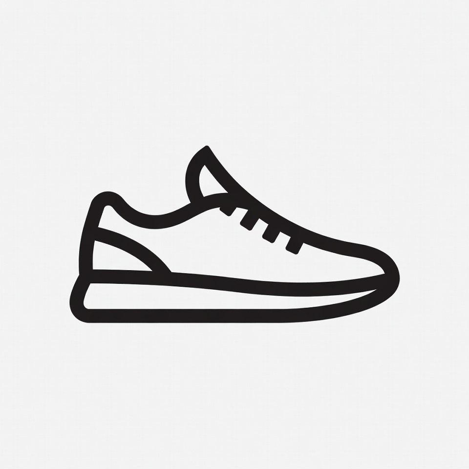 Black outline sneaker illustration Black outline sneaker illustration