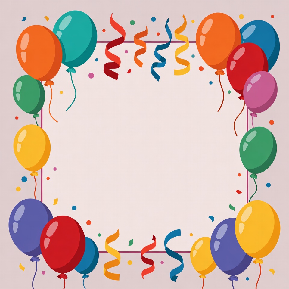 Colorful Balloons Party Frame Colorful Balloons Party Frame