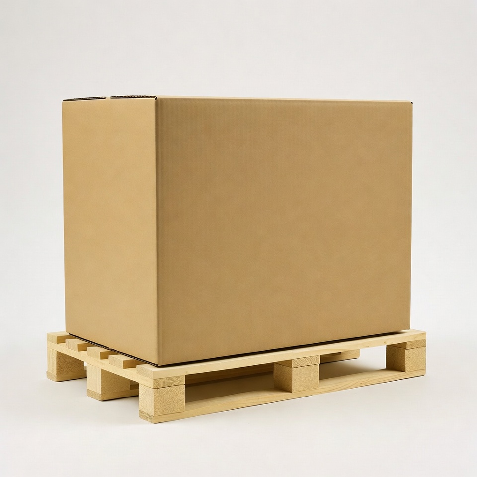 Cardboard Box on Wooden Pallet Cardboard Box on Wooden Pallet