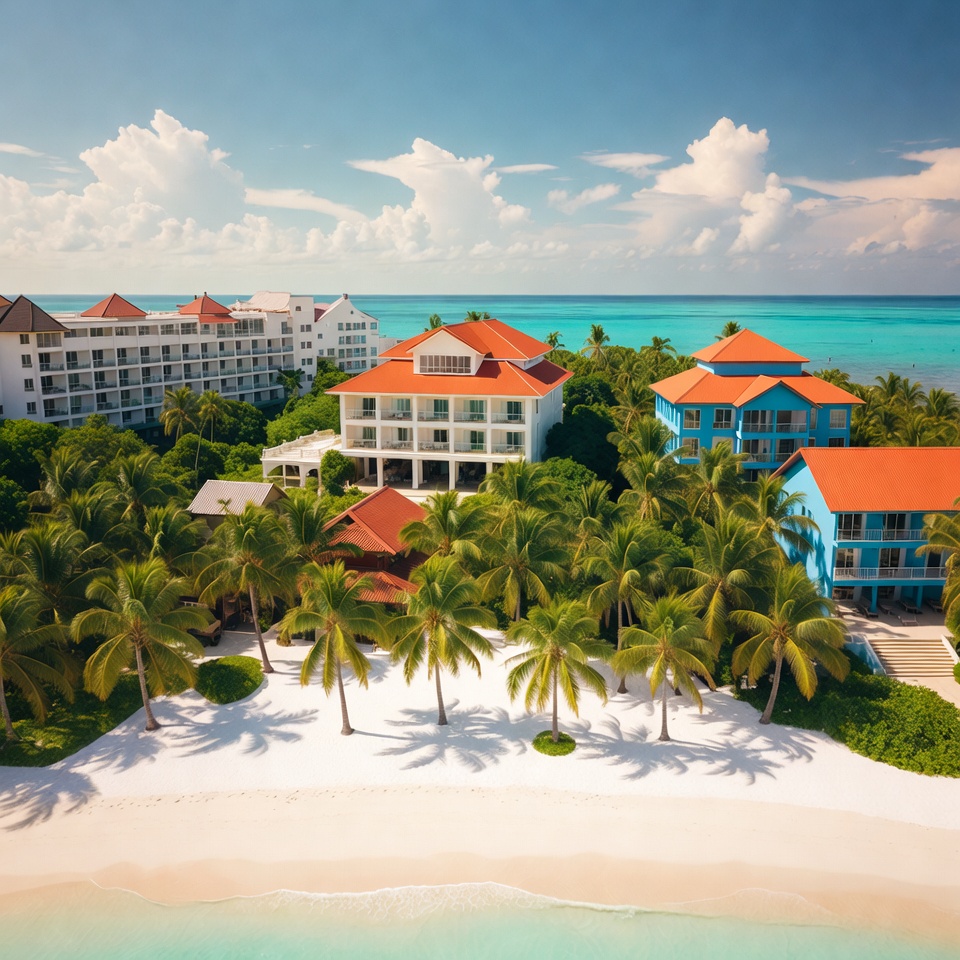 Aerial View Tropical Beach Resort Aerial View Tropical Beach Resort