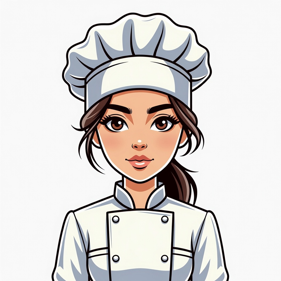 Asian woman chef illustration Asian woman chef illustration