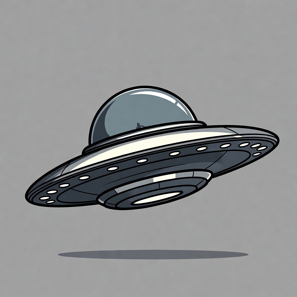 Cartoon UFO flying Cartoon UFO flying
