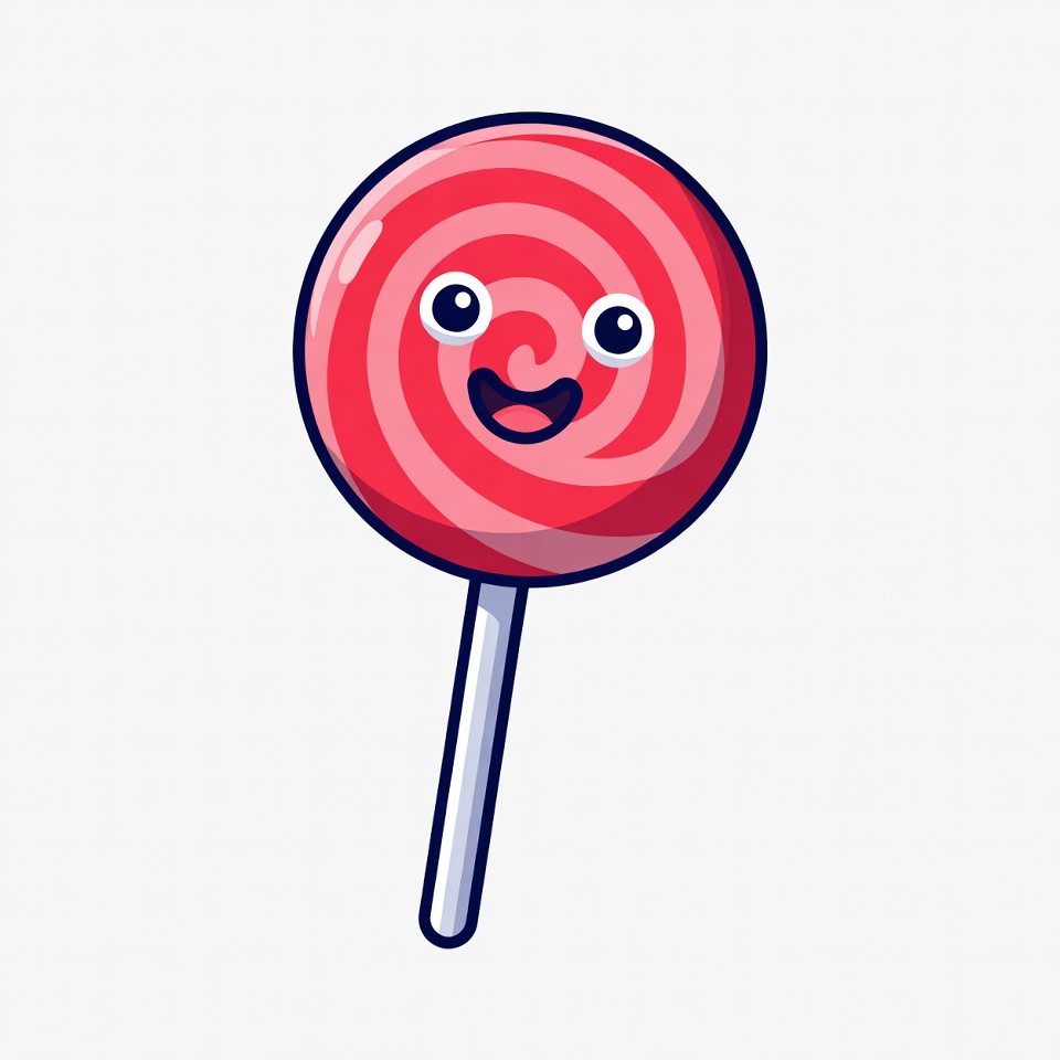 Smiling Red Swirl Lollipop Smiling Red Swirl Lollipop