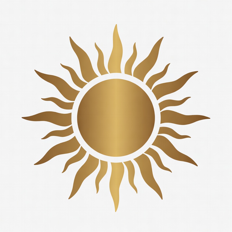 Golden Sun Clipart Illustration Golden Sun Clipart Illustration