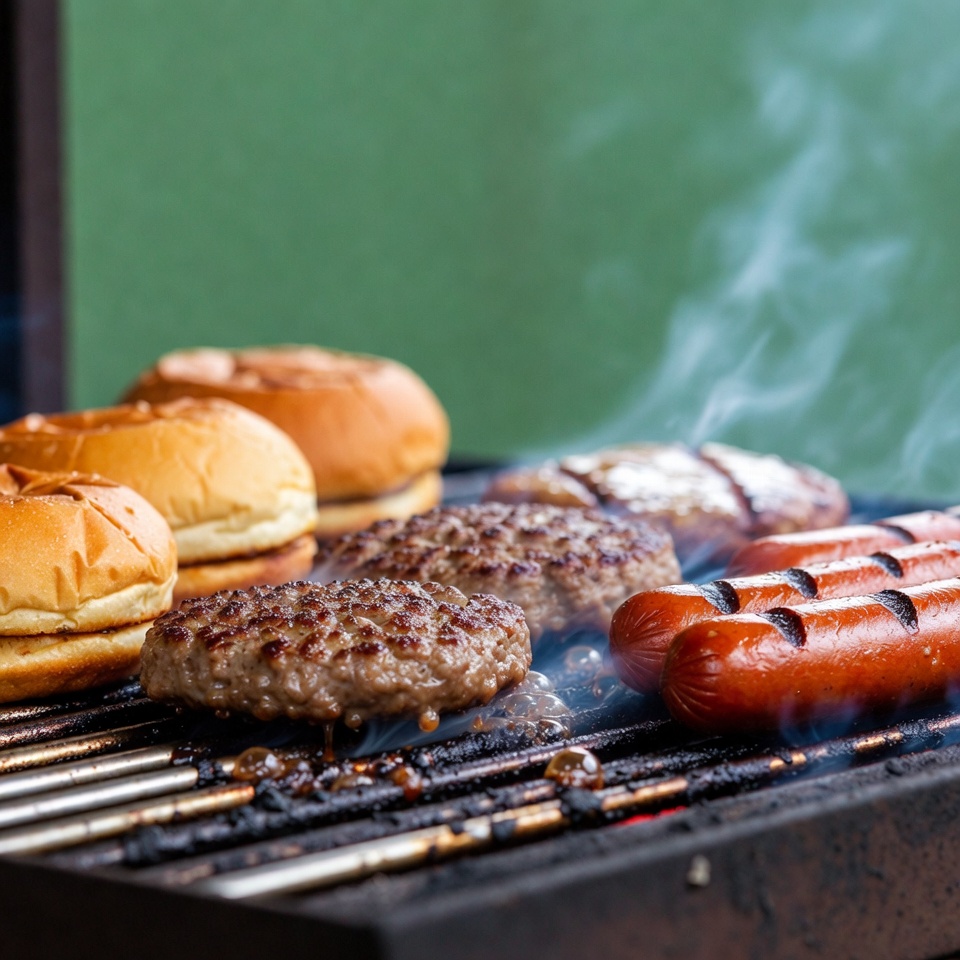 Grilled Burgers and Hot Dogs Grilled Burgers and Hot Dogs