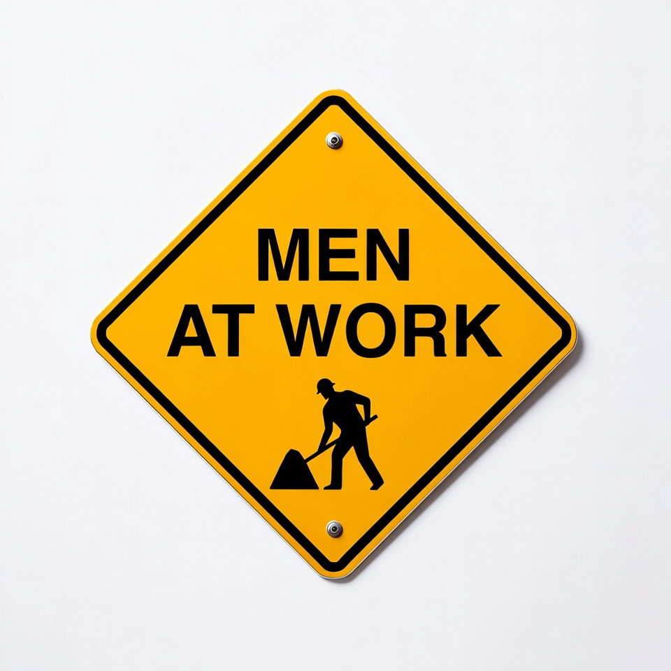 Men at Work Warning Sign Men at Work Warning Sign