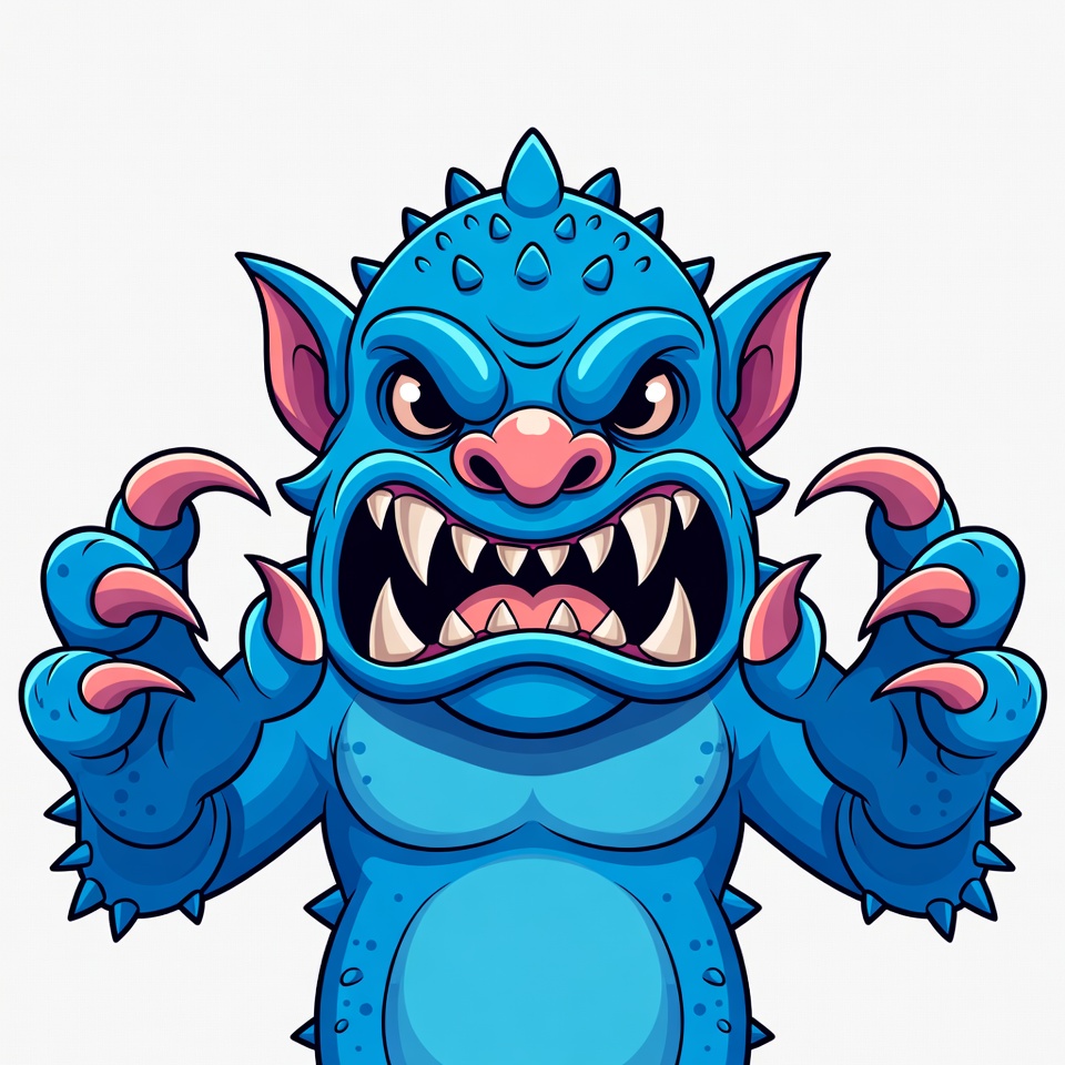 Angry Blue Cartoon Monster Angry Blue Cartoon Monster