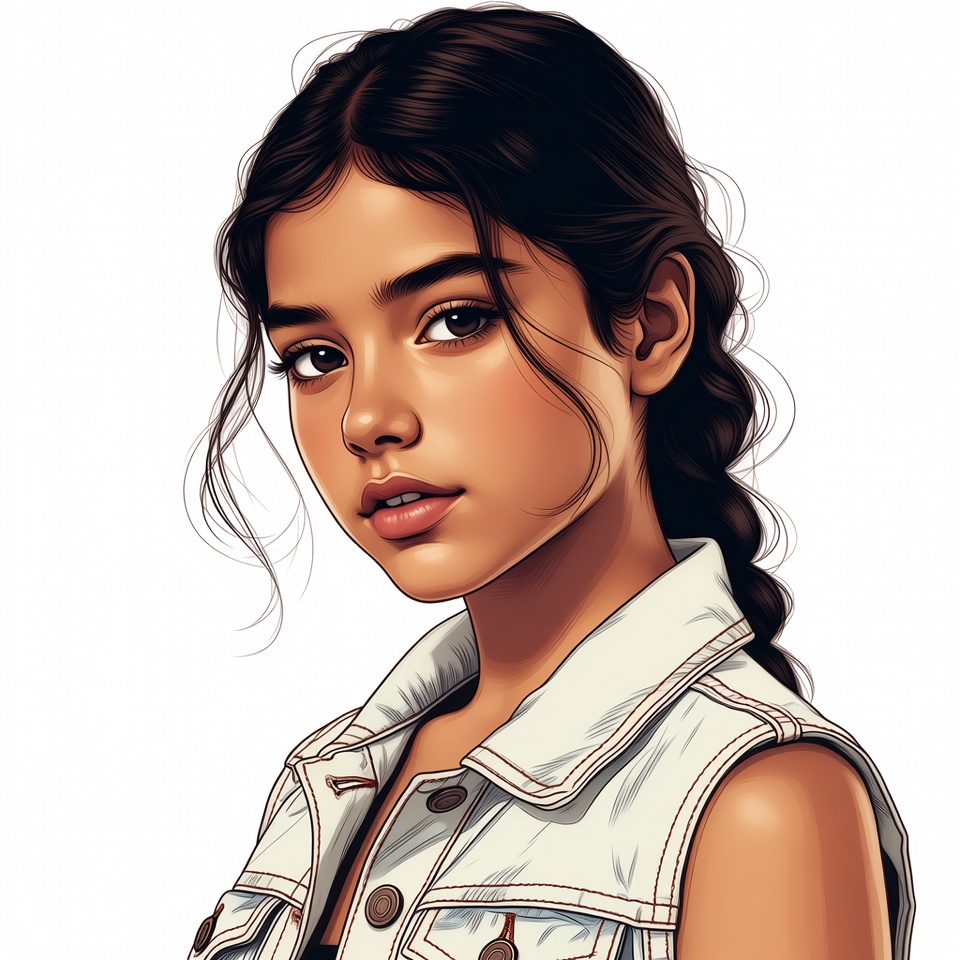 Beautiful young woman in white vest Beautiful young woman in white vest