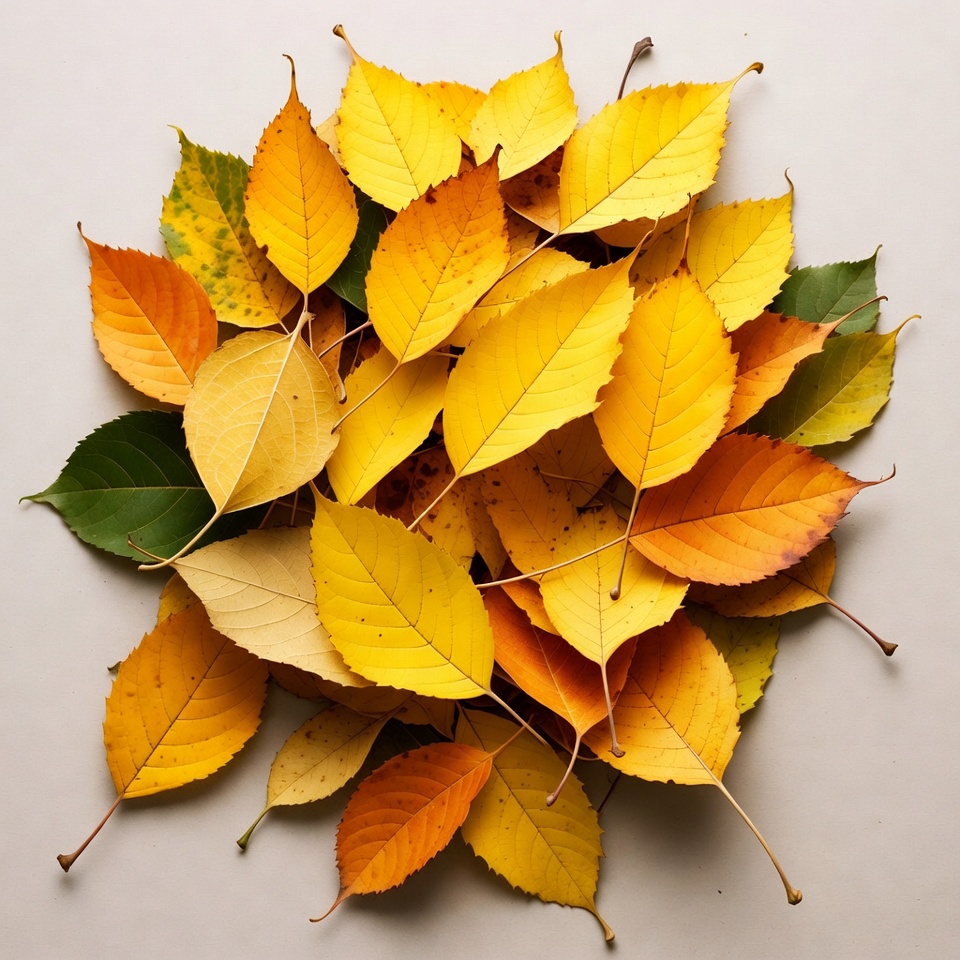 Yellow Autumn Leaves in Circle Yellow Autumn Leaves in Circle
