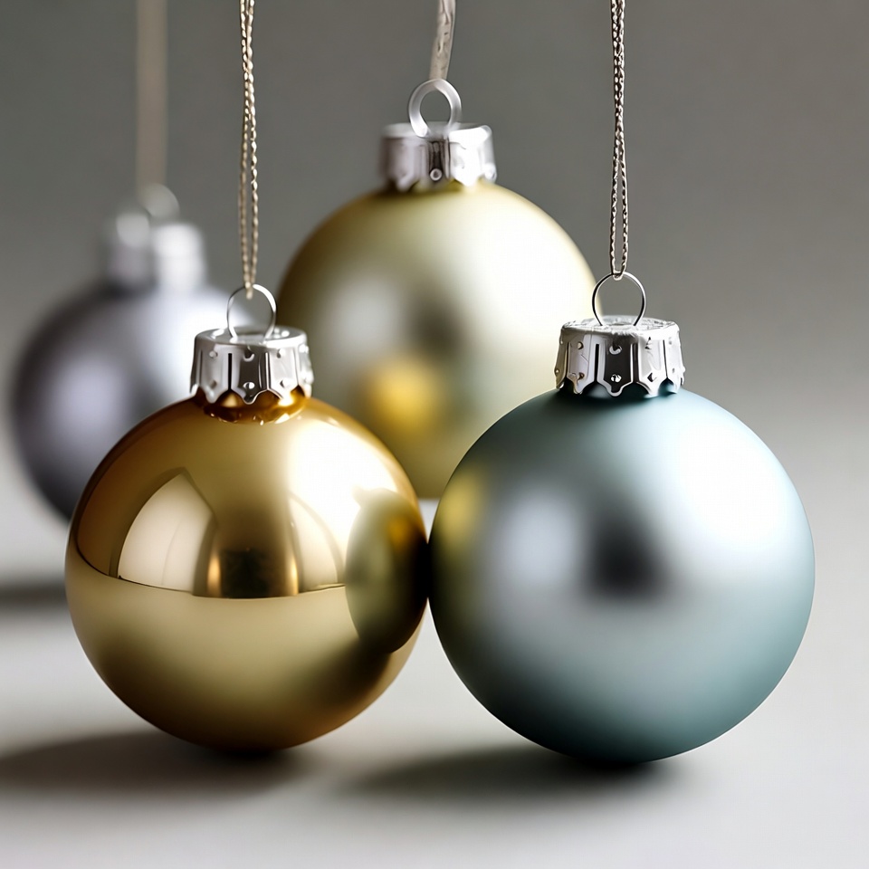 Shiny Christmas Ornaments Hanging Shiny Christmas Ornaments Hanging