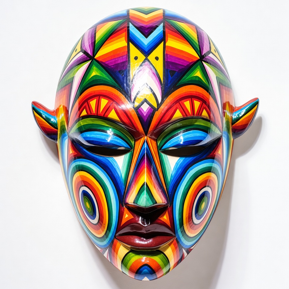 Colorful Geometric Tribal Mask Colorful Geometric Tribal Mask