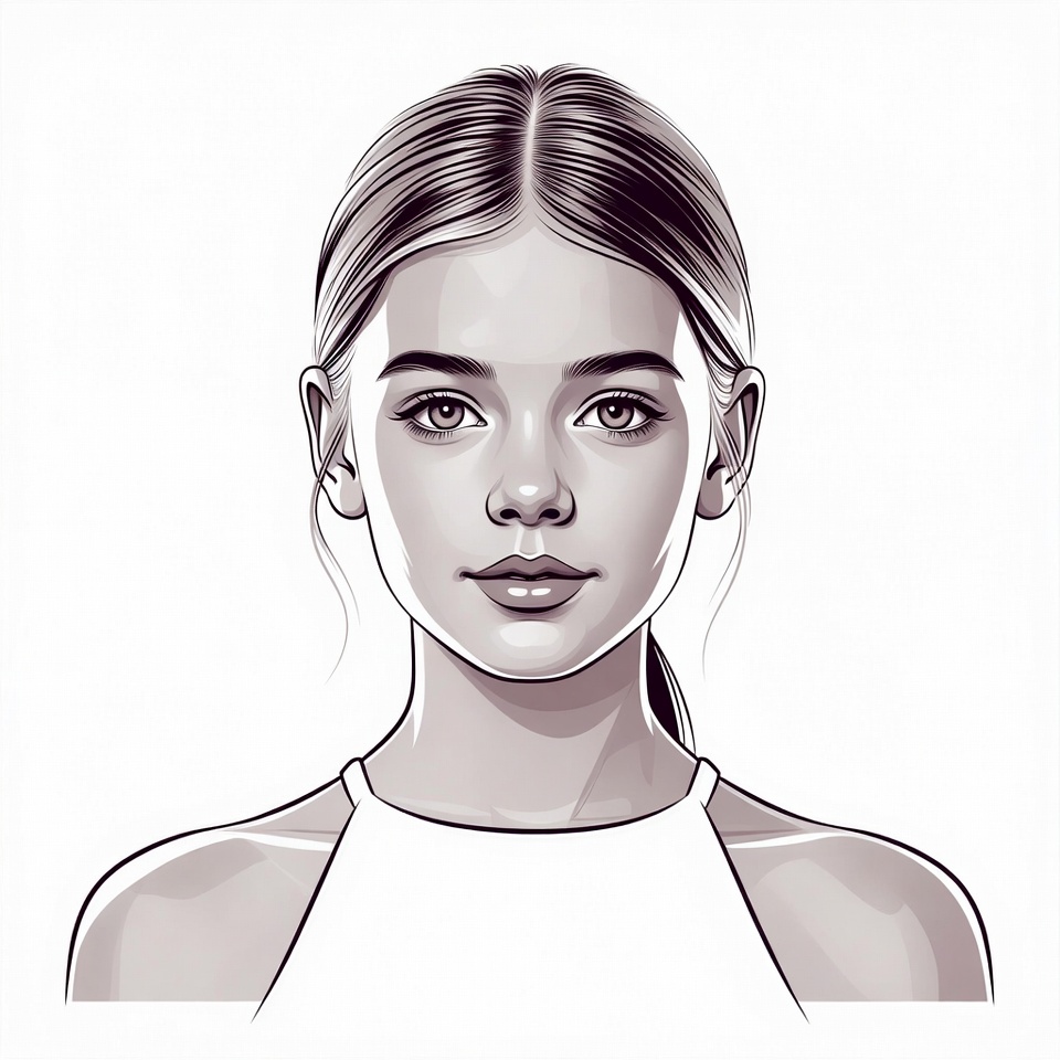Young girl portrait illustration Young girl portrait illustration