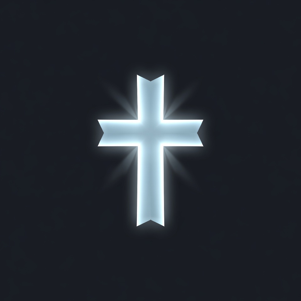 Glowing White Cross on Black Glowing White Cross on Black