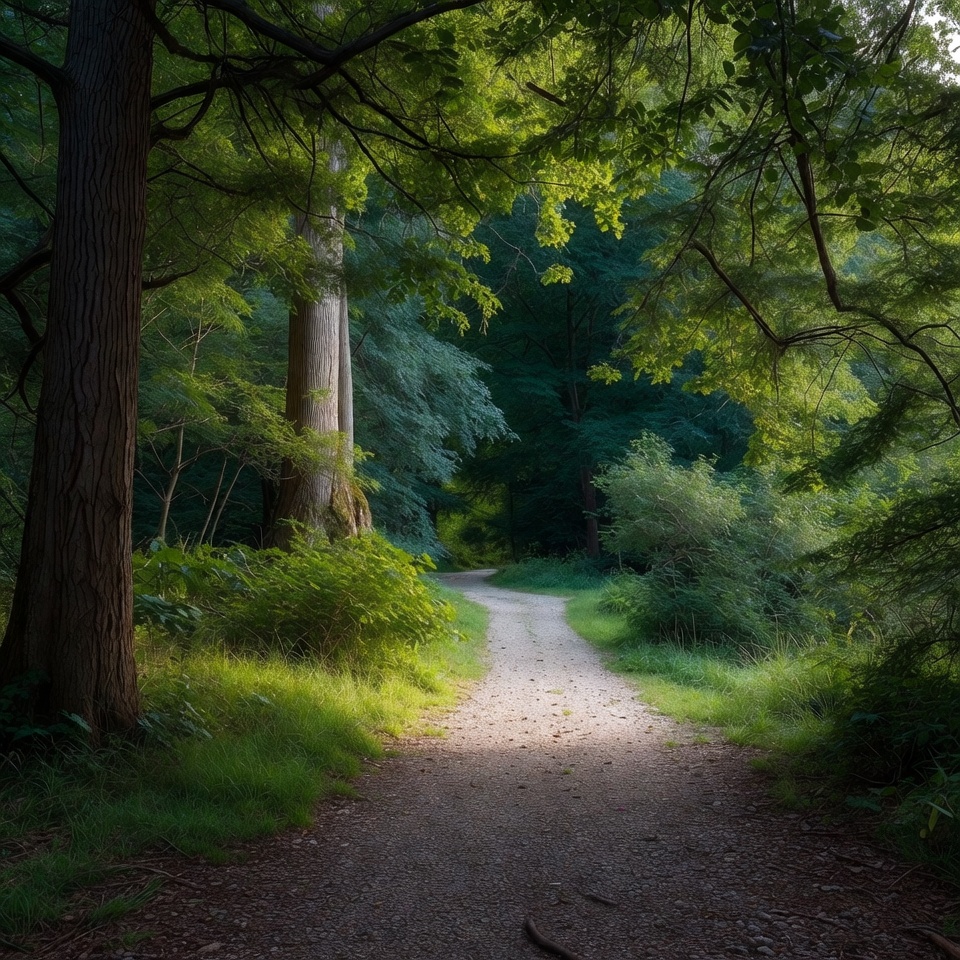 Forest Path Sunlight Through Trees Forest Path Sunlight Through Trees