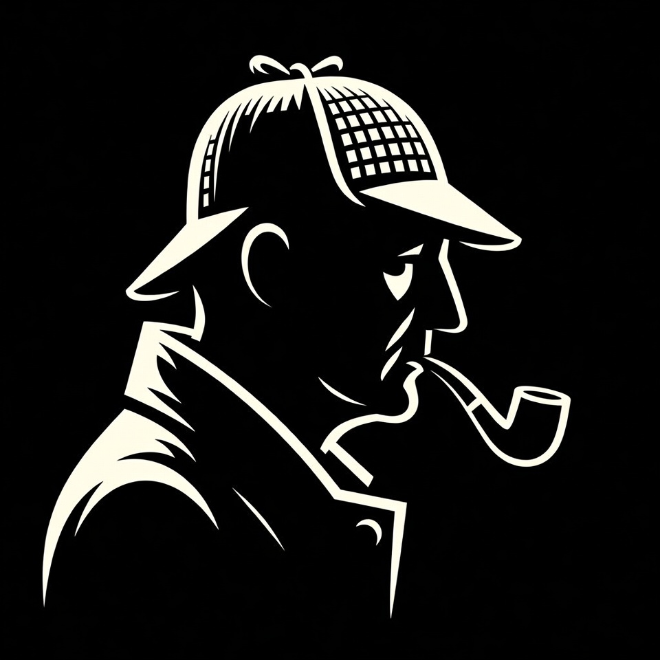 Sherlock Holmes silhouette with pipe Sherlock Holmes silhouette with pipe