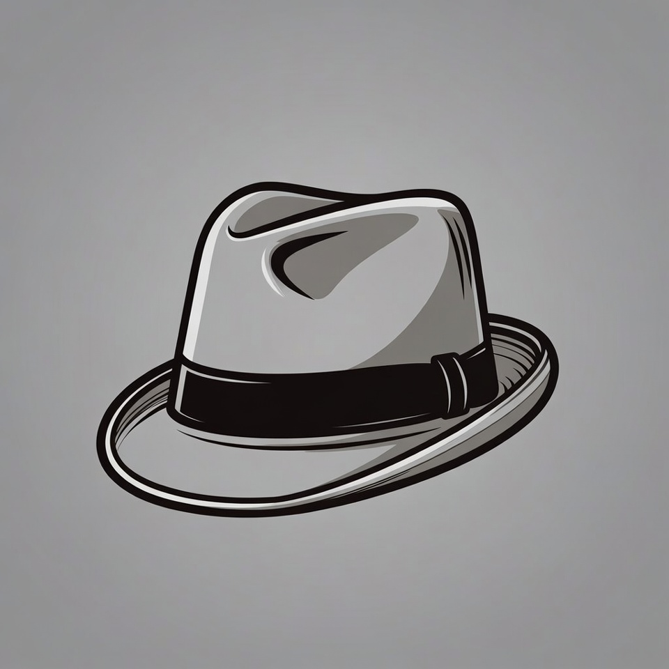 Gray fedora hat illustration Gray fedora hat illustration