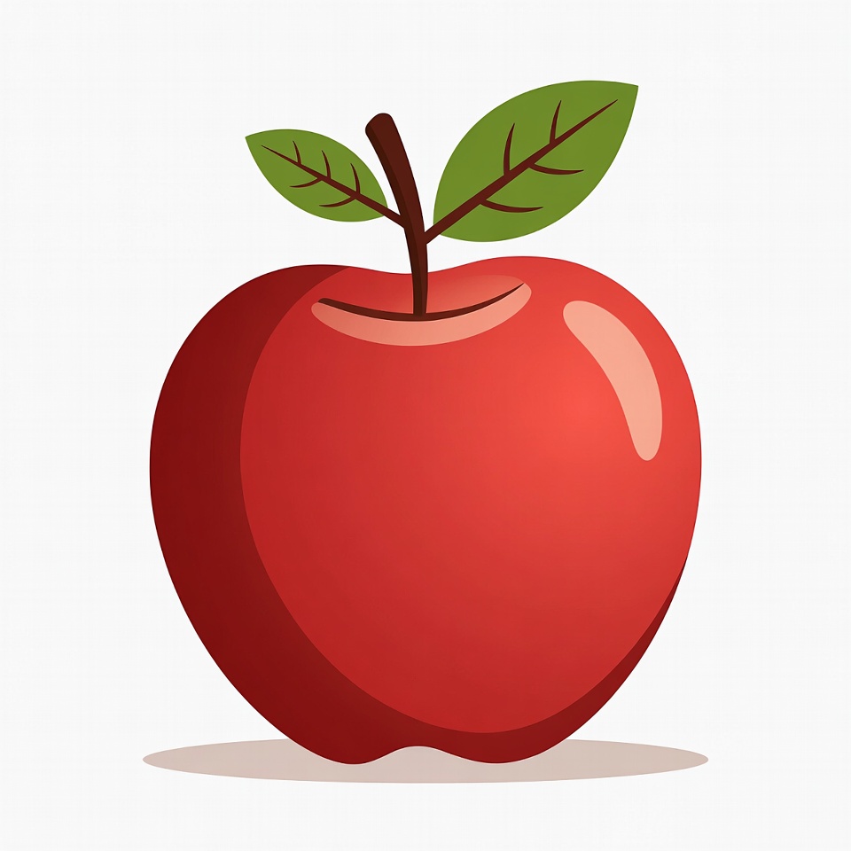 Red Apple with Green Leaf Red Apple with Green Leaf
