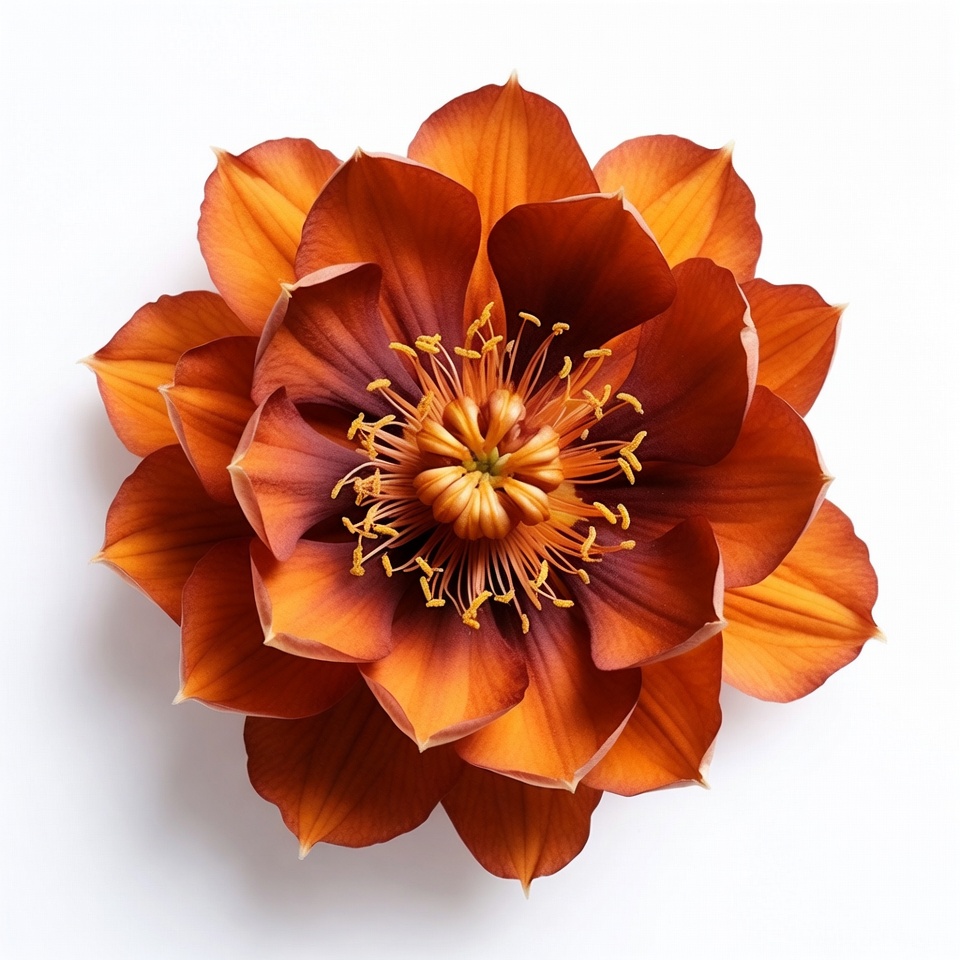 Orange flower on white background Orange flower on white background