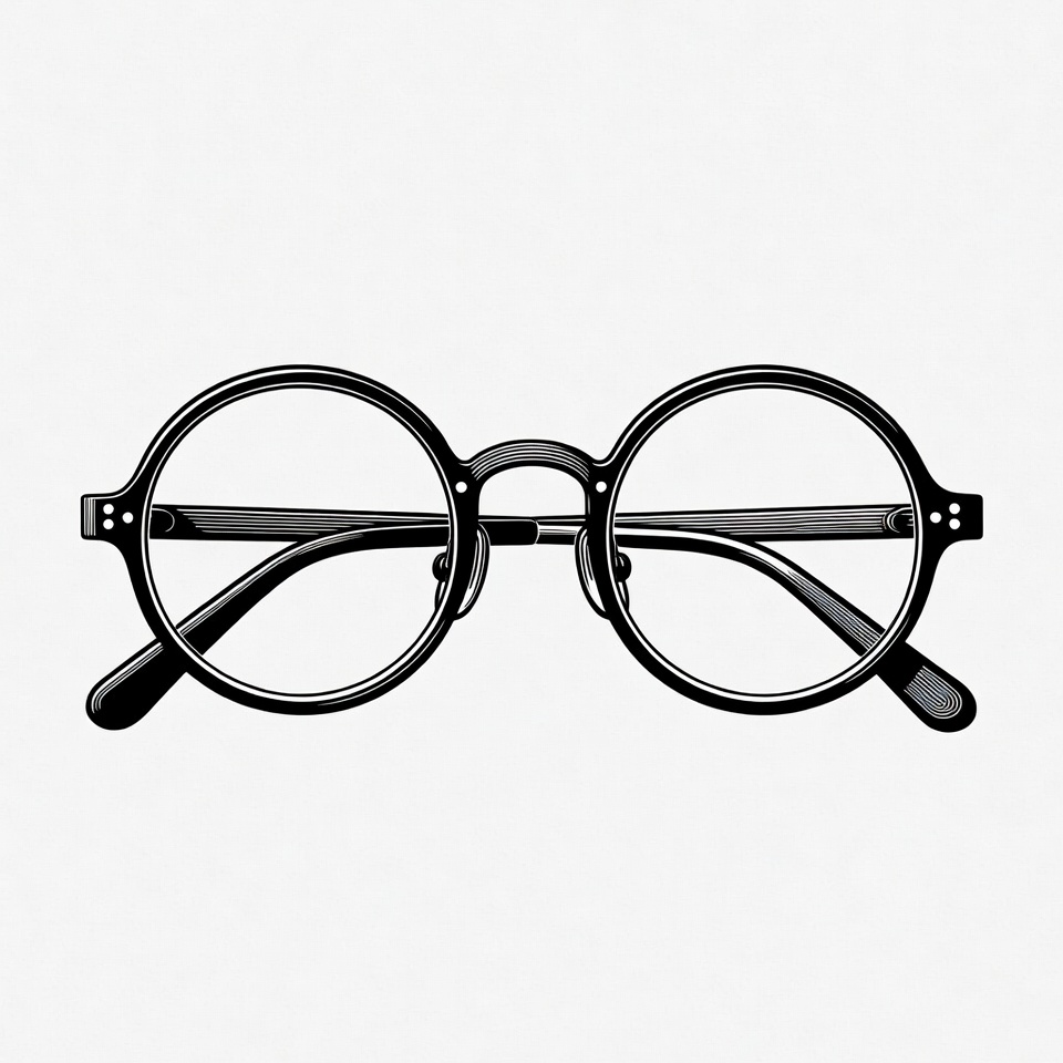 Black Round Glasses Illustration Black Round Glasses Illustration