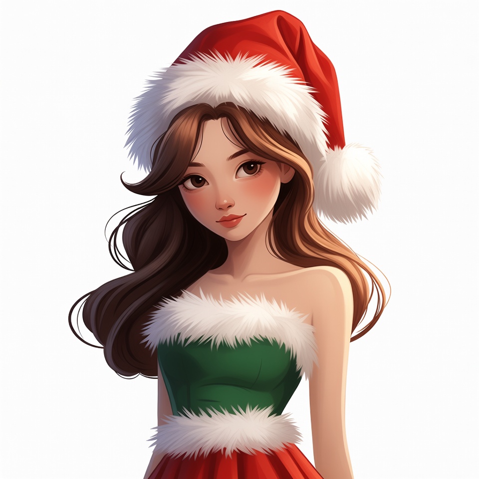 Asian girl in Santa dress Asian girl in Santa dress