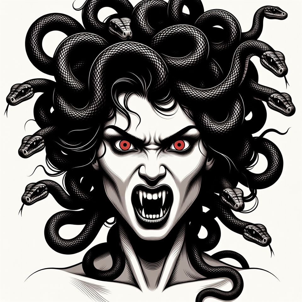 Medusa with Snakes for Hair Medusa with Snakes for Hair