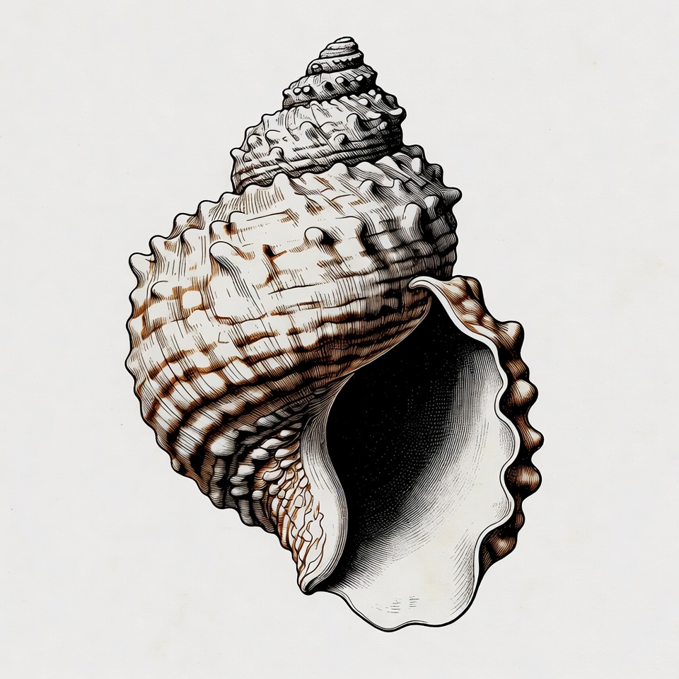 Detailed Seashell Illustration Detailed Seashell Illustration
