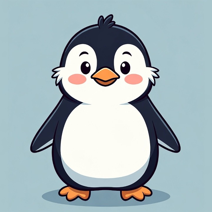 Cute cartoon penguin standing Cute cartoon penguin standing