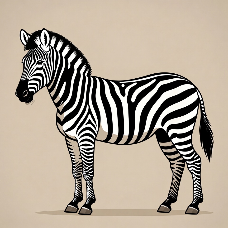 Zebra standing on beige background Zebra standing on beige background