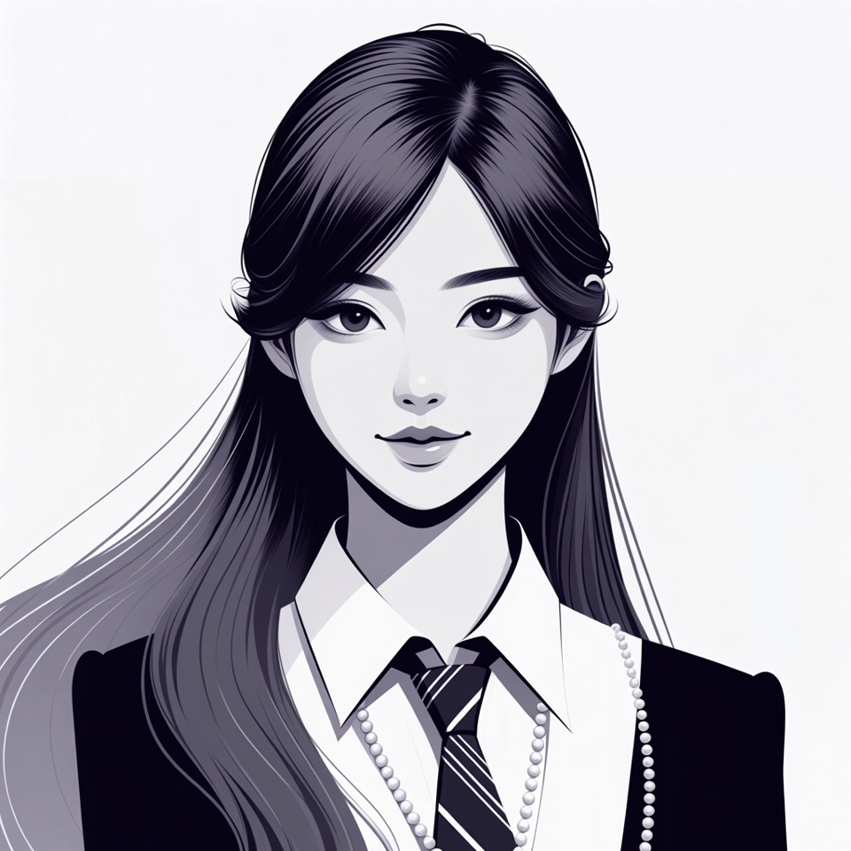 Anime girl in school uniform Anime girl in school uniform