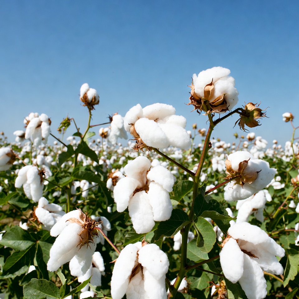 White Cotton Bolls in Field White Cotton Bolls in Field