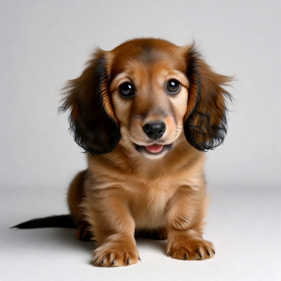 Cute Dachshund Puppy Sitting Cute Dachshund Puppy Sitting