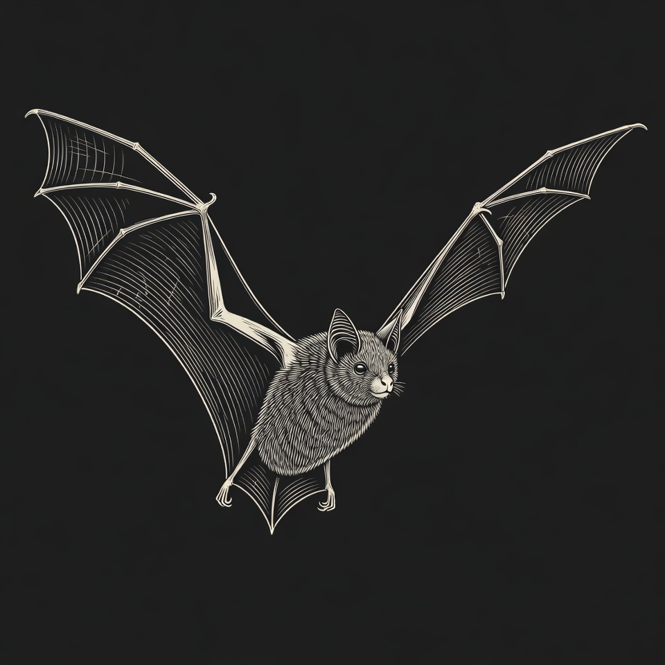 Flying bat illustration Flying bat illustration