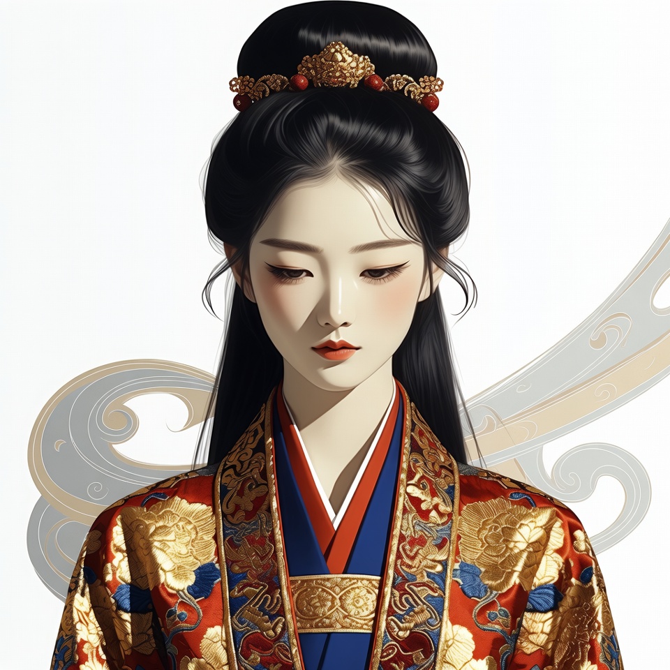 Asian woman in traditional hanfu Asian woman in traditional hanfu