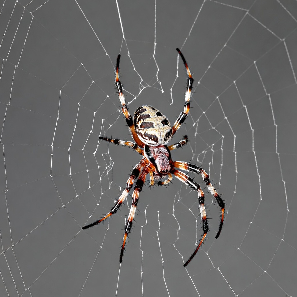 Orange Black Spider on Web Orange Black Spider on Web
