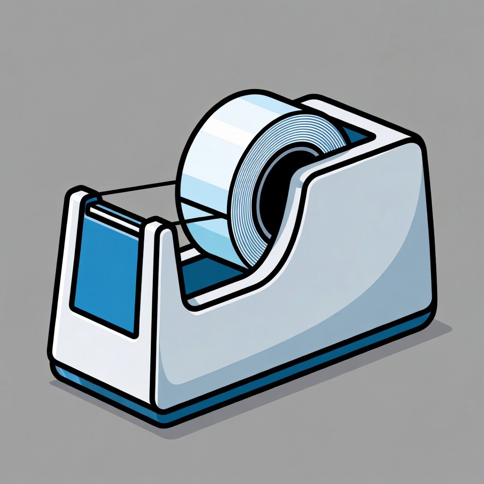 White tape dispenser with clear tape White tape dispenser with clear tape