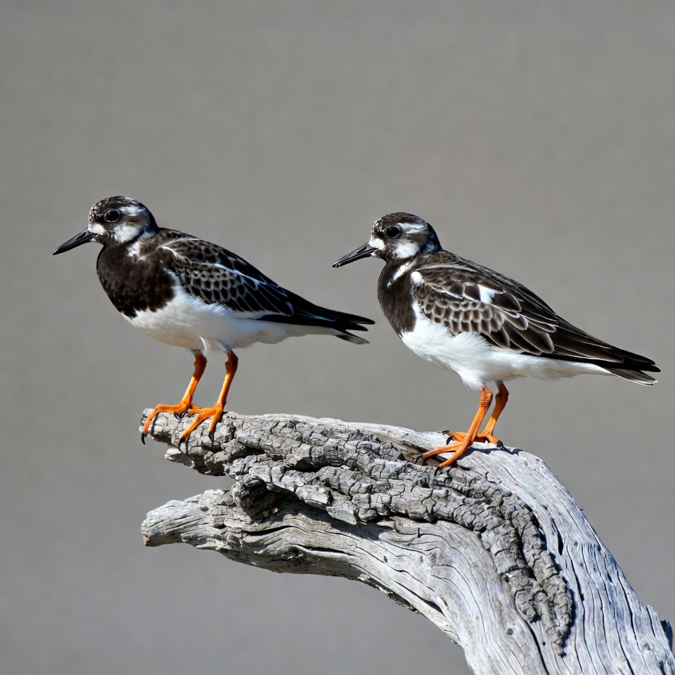 Two Black-necked Stilts on Driftwood Two Black-necked Stilts on Driftwood