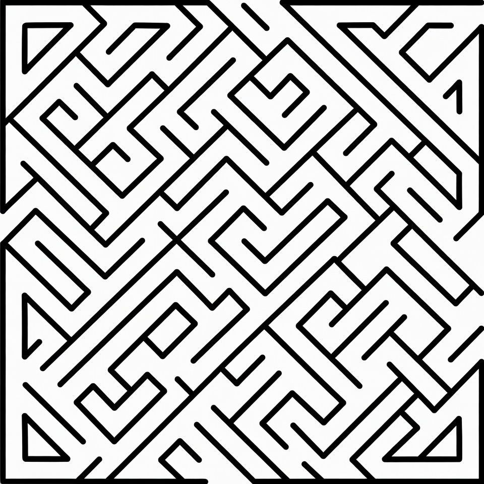 Black and White Maze Puzzle Black and White Maze Puzzle
